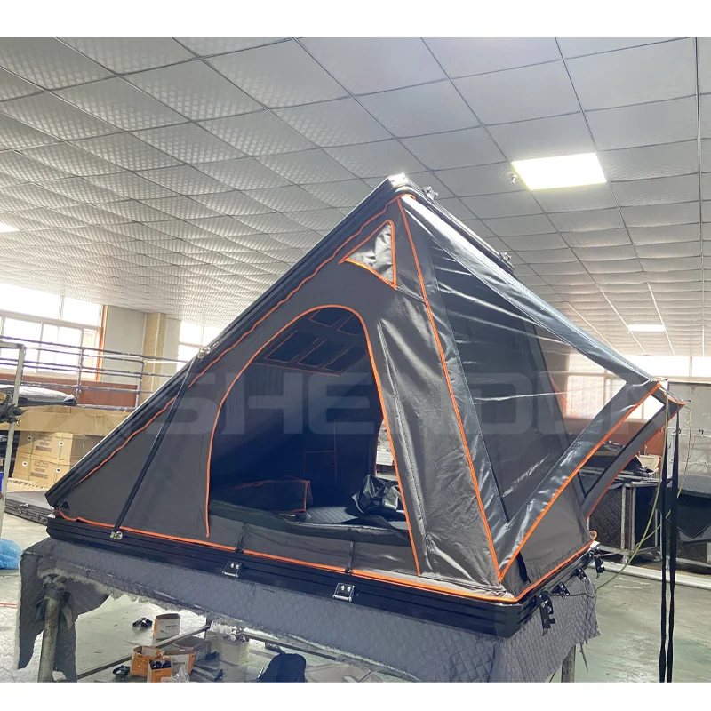 

Rooftop Tent Triangle Rugged Aluminum Shell Car Hard Roof Top Tent From China Custom