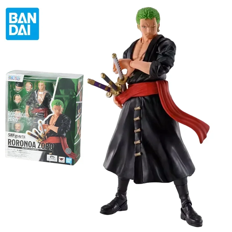 

Bandai Original One Piece Anime Figure SHF Roronoa Zoro Fighting Ghost Island Action Figure Collectible Model Toys for Kids Gift