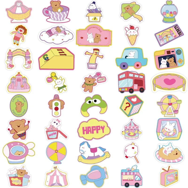 80 ورقة ملاهي خربش ملصقات لطيف الكرتون الحيوان الشارات للجيتار المحمول الأمتعة Kawaii سجل القصاصات مجلة ديكور