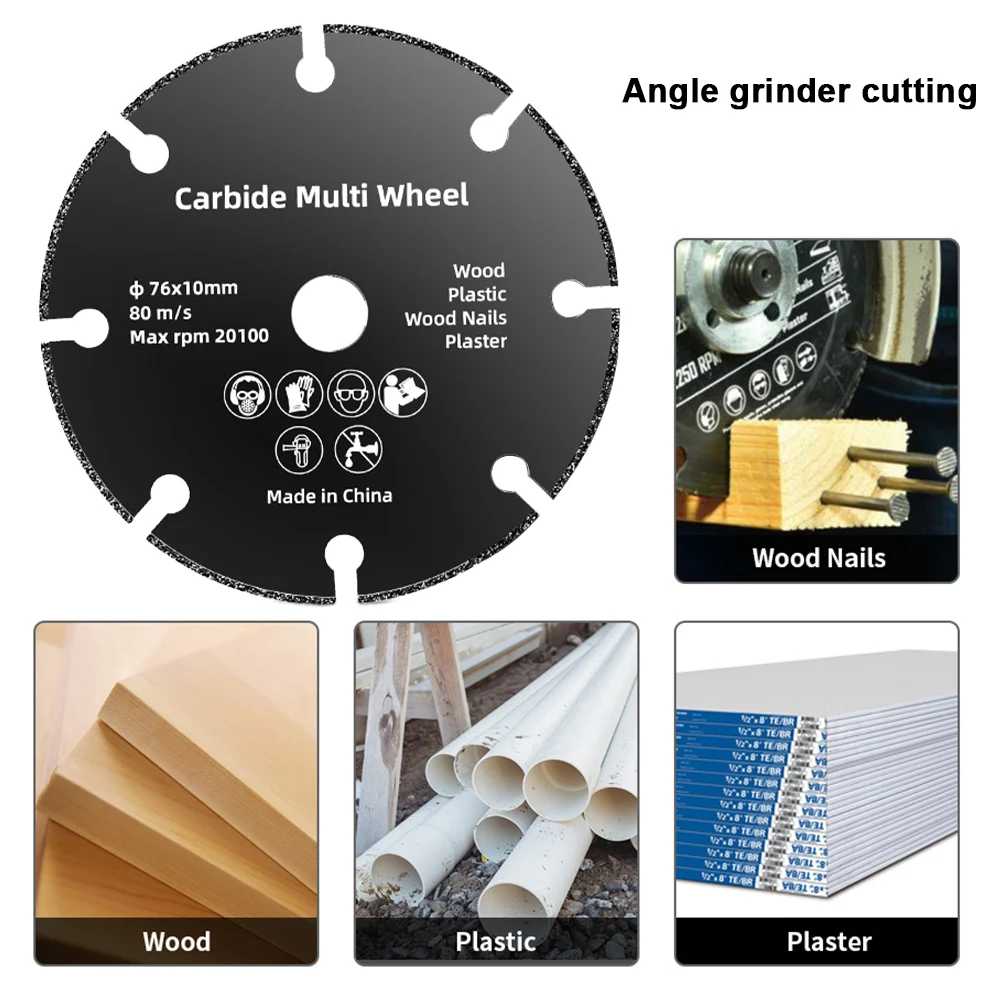 1-10 szt. Ostrze piły 76mm szlifowanie elektryczne tarcza tnąca narzędzie obrotowe metalowe narzędzie cięcie drewna do szlifierki kątowej