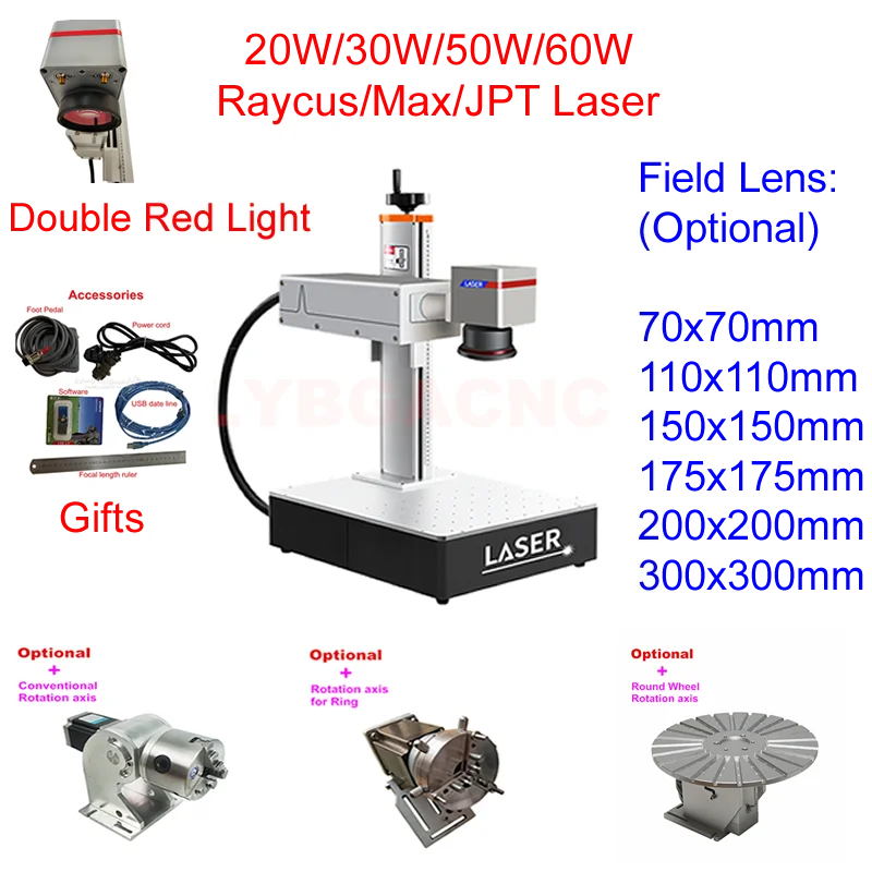 Tia Cực Tím Tím Ánh Sáng Lạnh 3W 5W JPT UV Laser CO2 Kim Loại Ống 30W 40W Laser đánh Dấu Máy Với Trục Quay