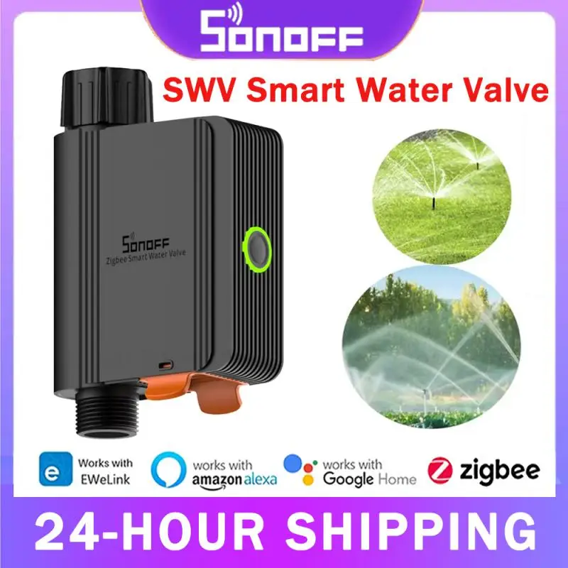 Sonoff swv zigbee válvula de água inteligente ip55 irrigação automática fácil instalação programação tempo controle remoto via ewelink alexa google