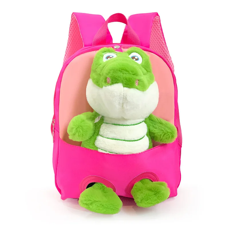 Creative Cute Crocodile backpacks for children Detachable Plush Doll Boy\'s backpack Small kids backpack New Lovely school bags