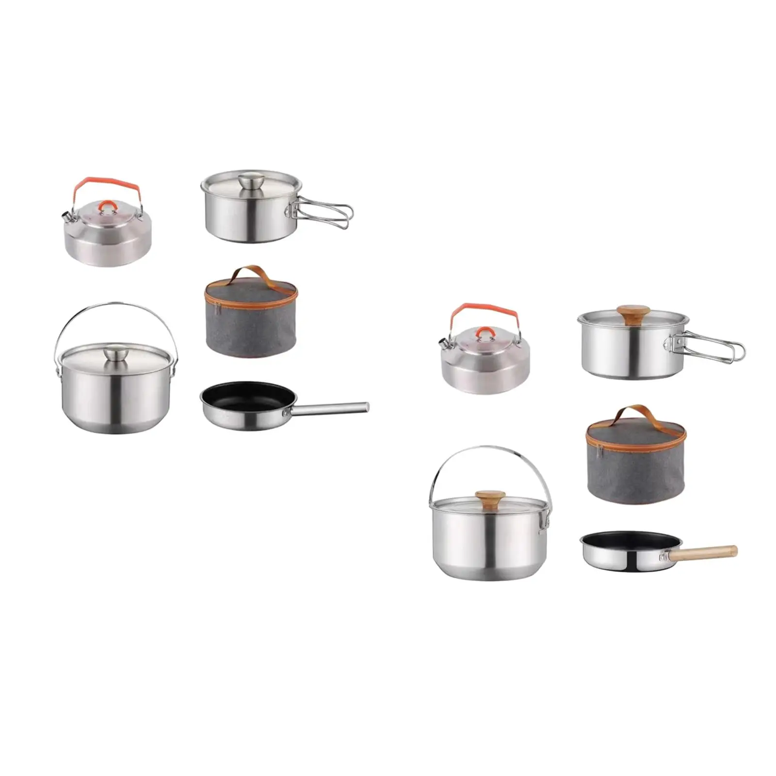 Camping Cookware Kit Cooking Set Frying Pan Hanging Pot Cookset with Kettle for Picnic Backpacking Dinner Campfire Survival