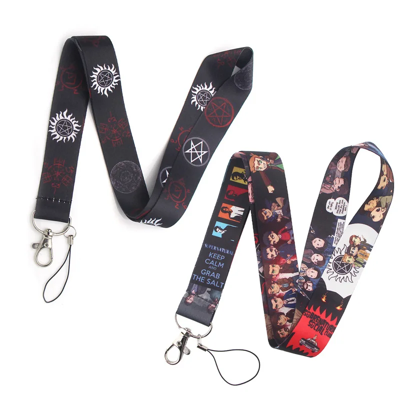 Supernatural SPN Lanyard Badge ID Mobile Phone Rope Key Lanyard Neck Straps Accessories webbings ribbons Decorations Gifts