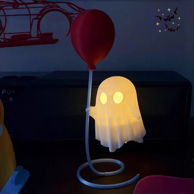 Balloon Ghost Night Light LED Luminous Ghost Cat Light Halloween Atmosphere Ghost Ornament Courtyard Decoration Home Decoration