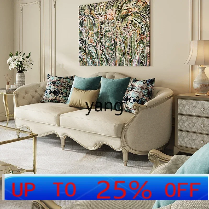 

LTT French solid wood sofa hand-carved American fabric sofa combination furniture