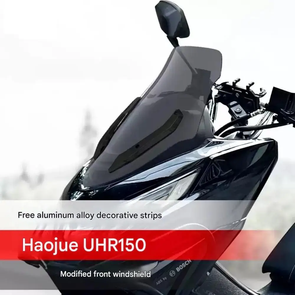 Suitable for Haojue UHR150 motorcycles, this transparent racing windshield accessory is installed in the original mounting holes