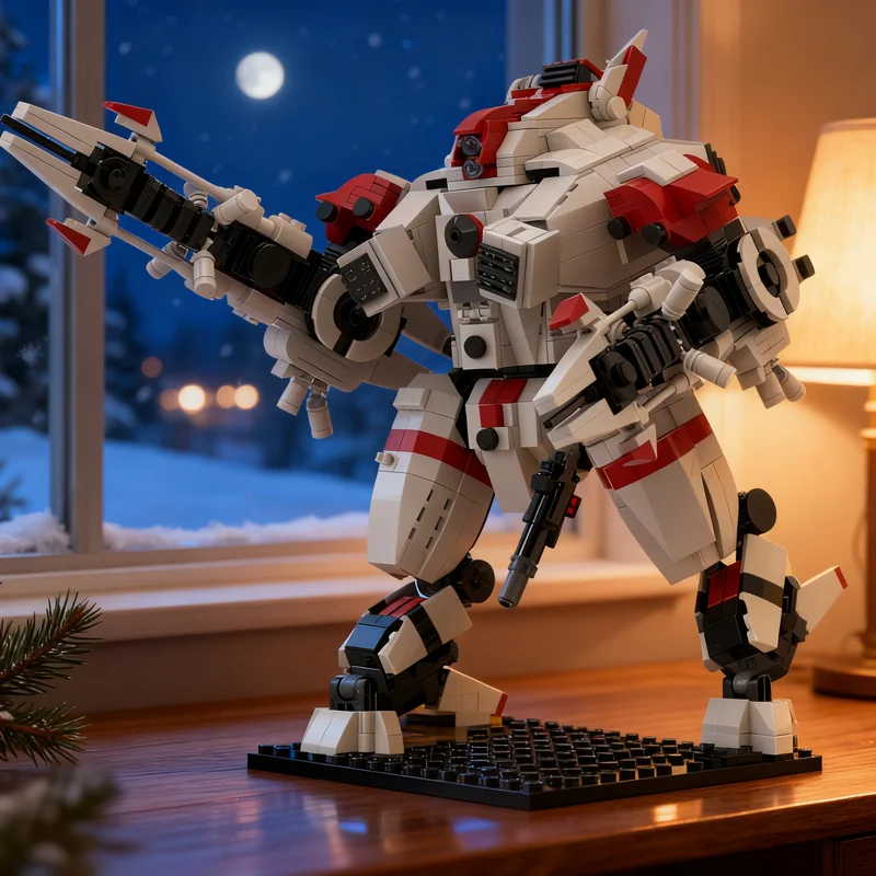 1317pcs MOC T'au Empire XV107 R'varna Battlesuit Model Building Blocks Christmas Gift Brick Idea Display Craft Education Room