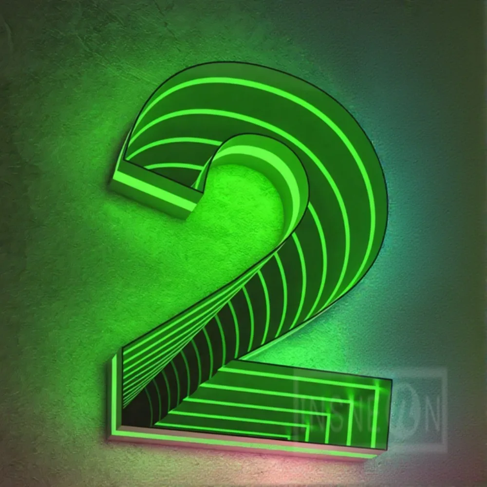 Custom 3D LED Infinity Mirror Sign Channel Letters Personalized Mirror Wall Business Indoor Decoration for Bar Salon