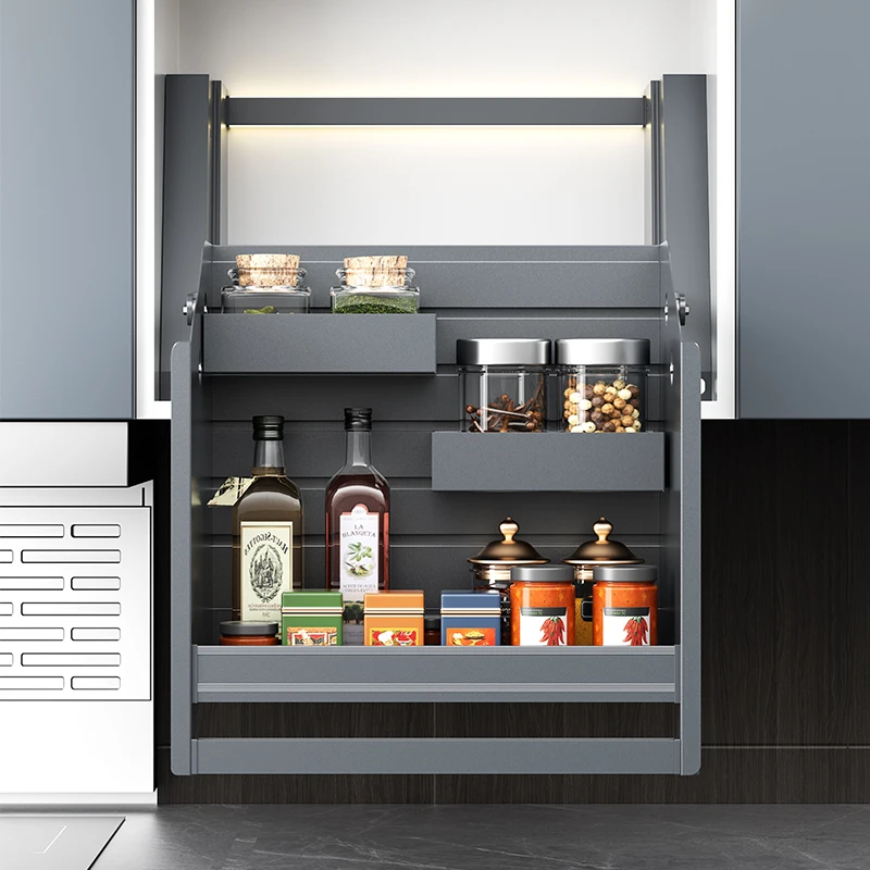 Factory Wholesale Smart Kitchen Cabinet Automatic Lifting System Electric Lifting Basket