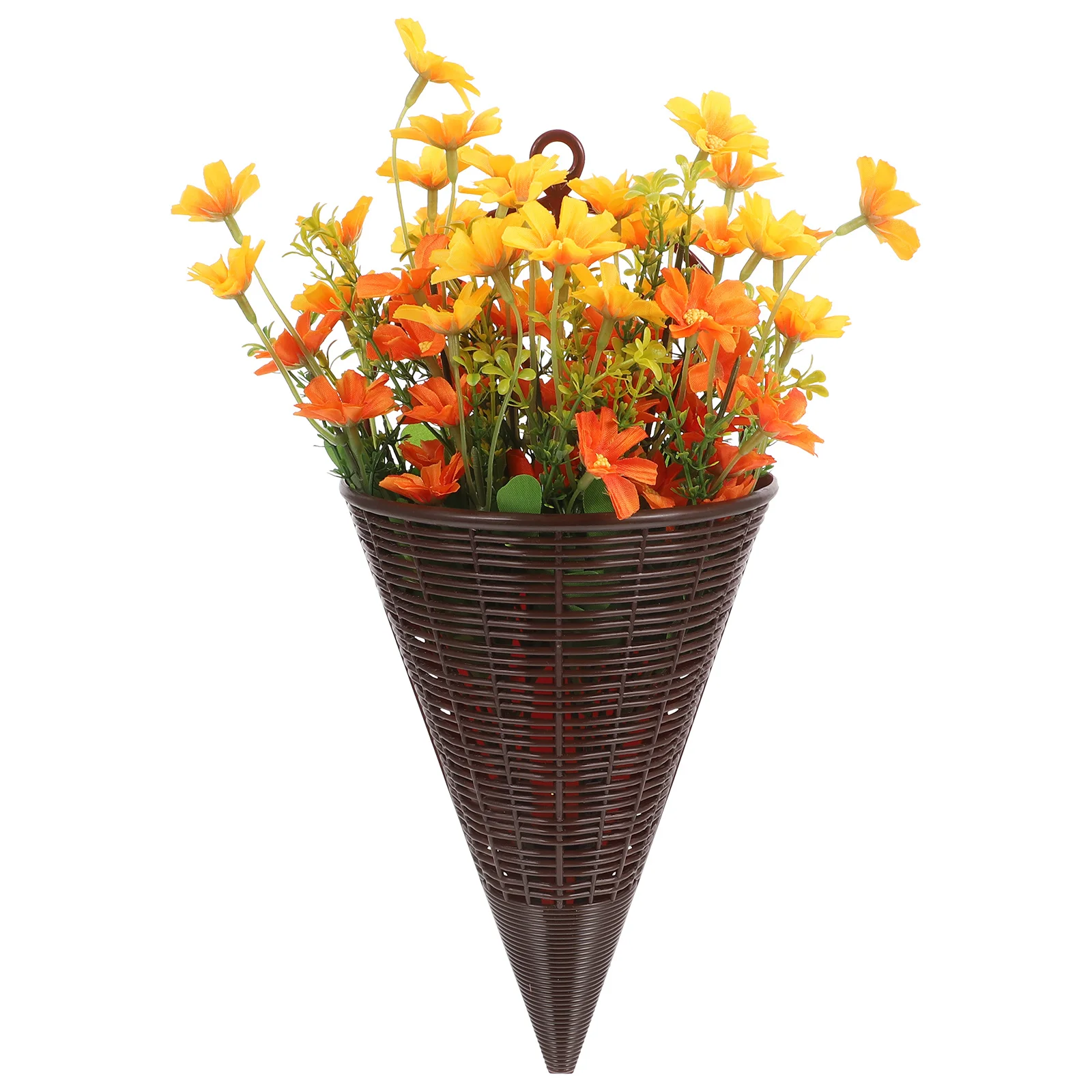 سلة معلقة على شكل زهرة اصطناعية، زهور محاكاة واقعية، باب أمامي، ديكور منزلي، سلة زهور صناعية للمكتب والمقهى والمدرسة #5