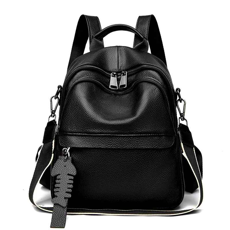 

High Quality Vintage Backpack for Women Fashion Genuine Leather Backpack Luxury Designer Casual Travel Bagpack Ladies School Bag