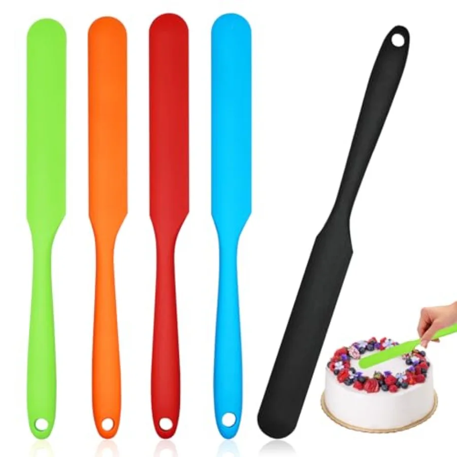 

Silicone Jar Scraper Spatulas 5pcs Heat Resistant Cake Cream Peanut Butter Spatulas Mixing Batter Scraper 9.6 ih Nonstick Spat