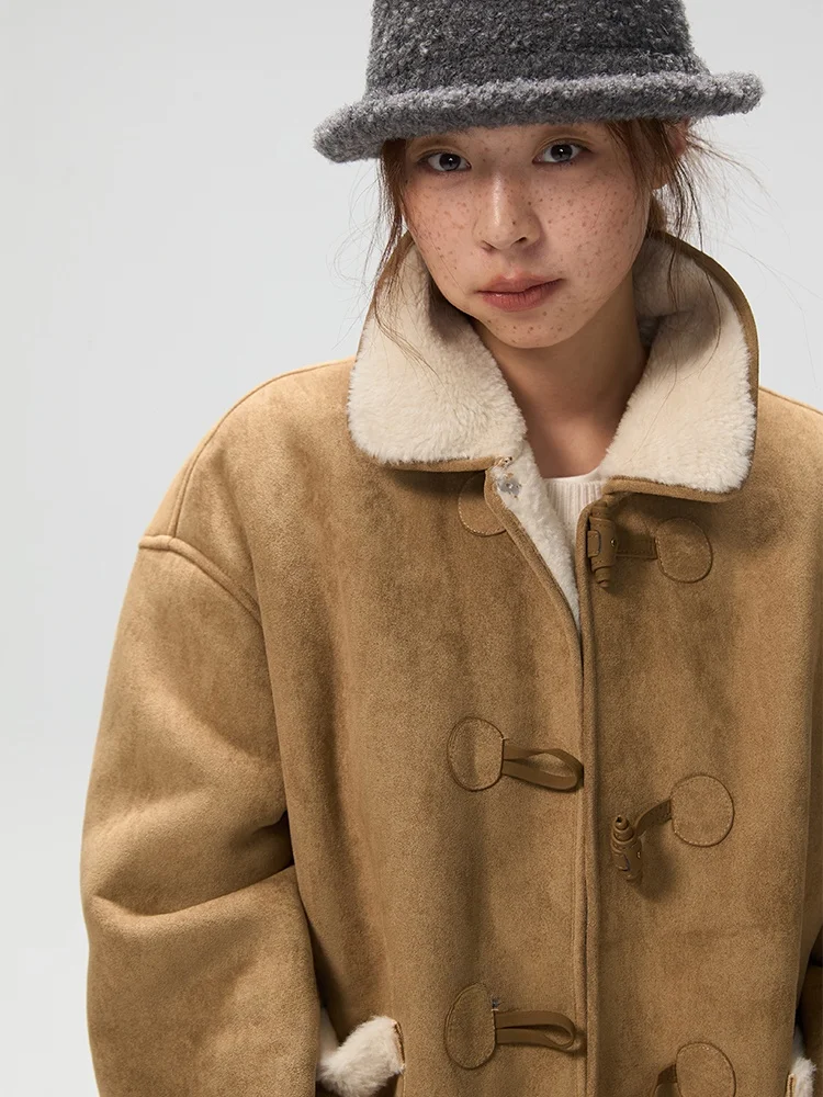 about Passion Retro Suede Lamb Fur Jaet Women's Autumn Winter Design Inteated Leather Fur Coat Warm Sli Ladies Outerwear