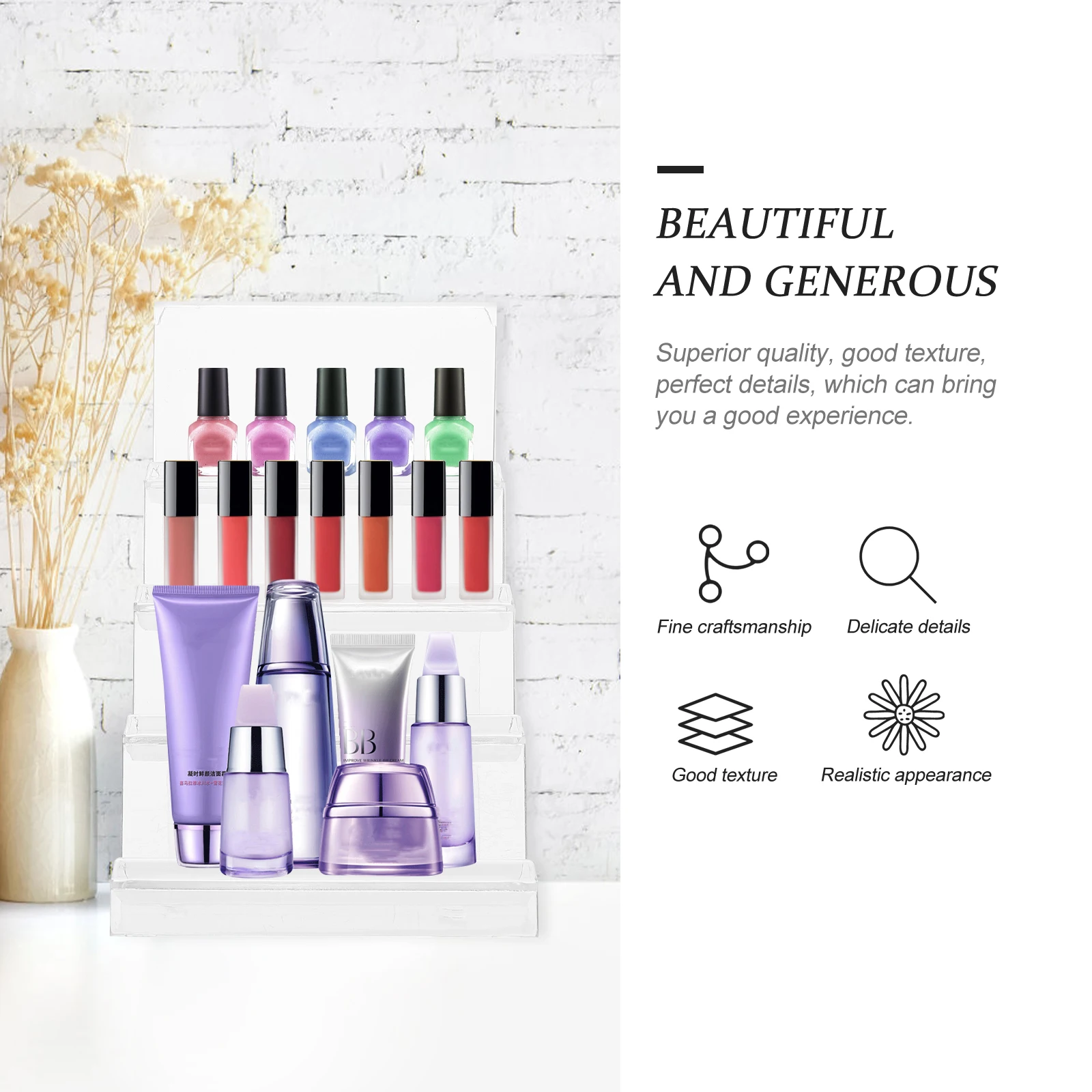 

Acrylic Wallet Display Rack Sturdy Clear Stand for Bags Phones Multi layer Home Shop Decor Jewelry Packaging