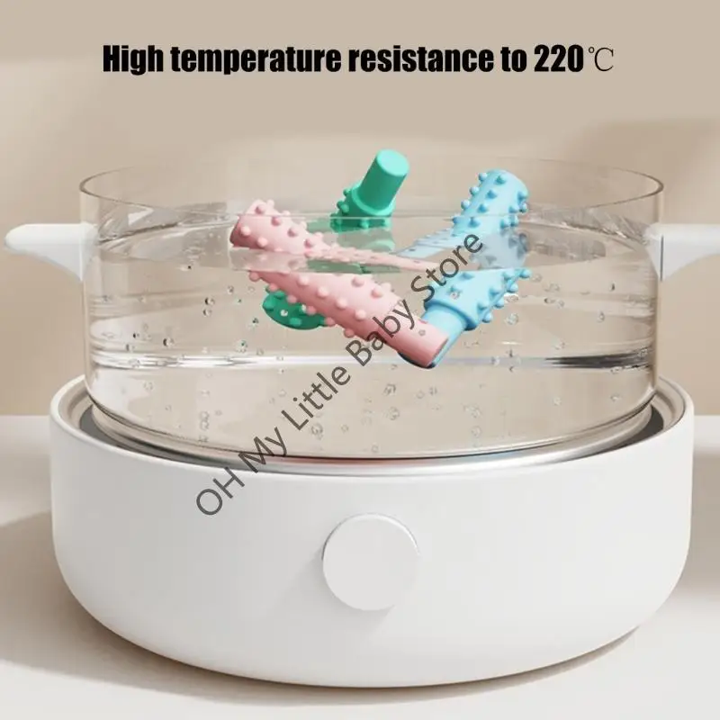 

M76C Autistic Sensory Toy Silicone Teether for Kids Soft and Comfortable Tooth Motor Development Aid Baby Chewing Neckchain