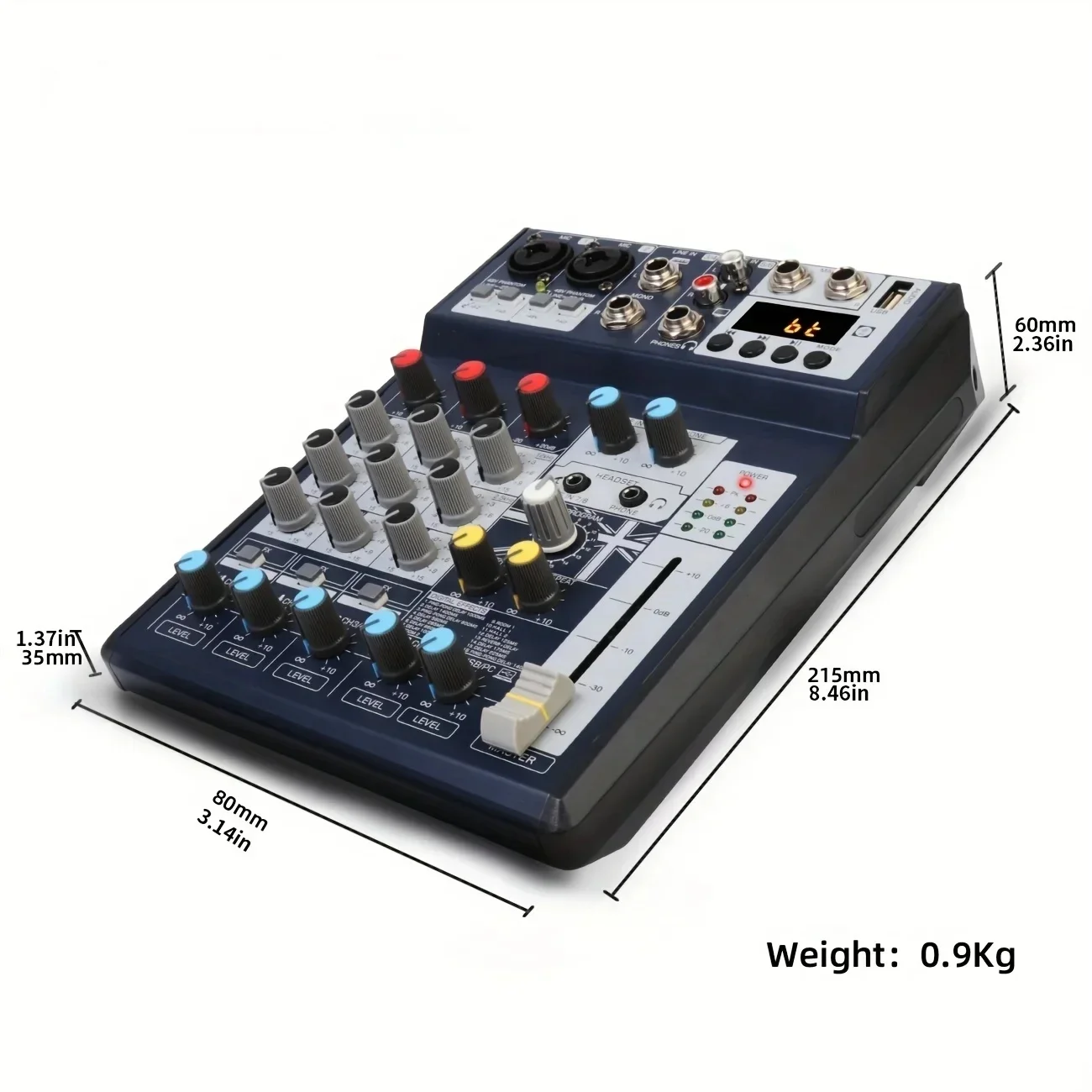 Audiomixer 8 Way Kan Aangesloten Op Computer Muziekinstrument 16 Dsp Reverb Voor Microfoonversterker Speaker Karaoke