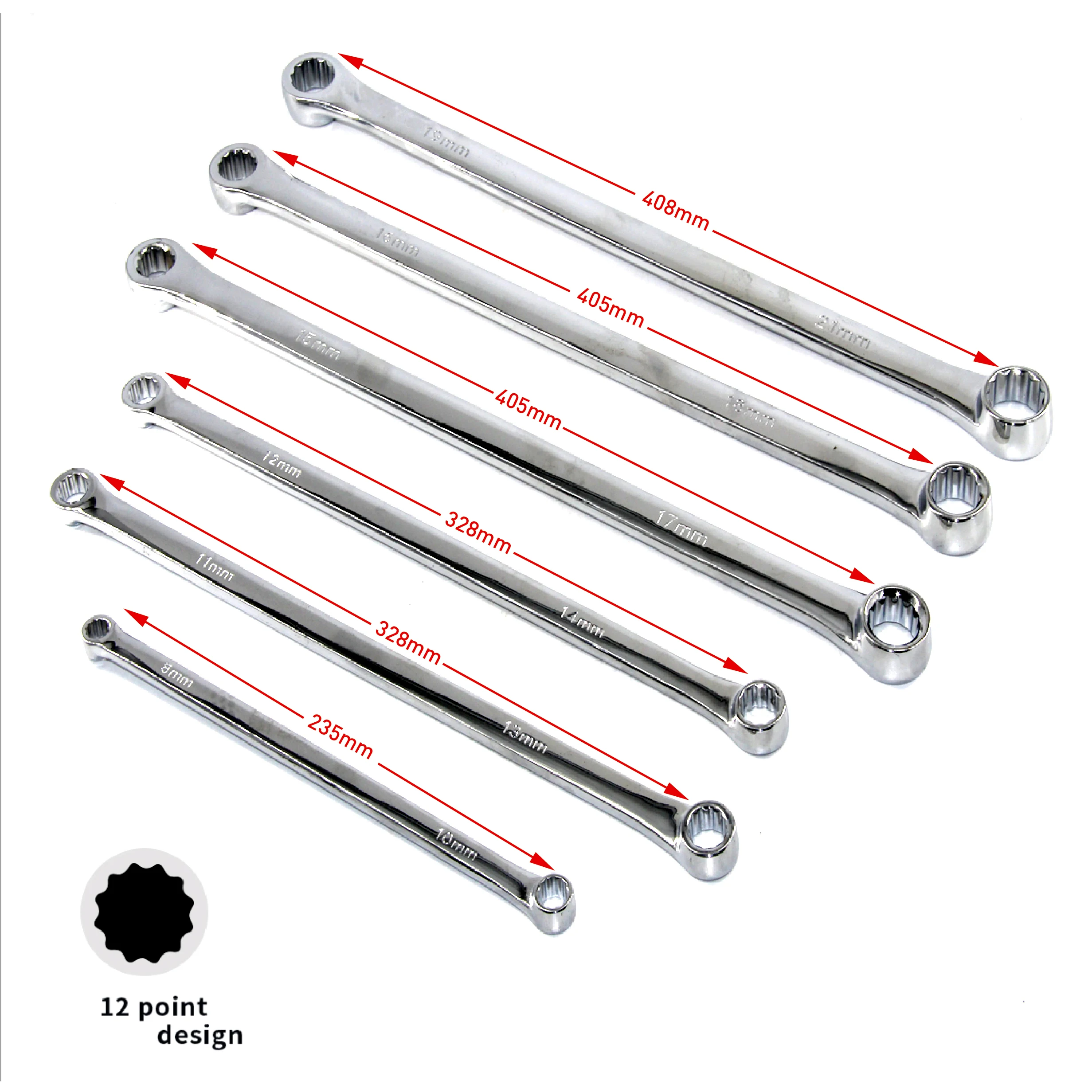 Imagem -02 - Macwork-extra Longo Duplo Anel Box End Spanner Chave de Aviação Grupo Poder Forte Menos Esforço Metric Mm21 mm Pcs