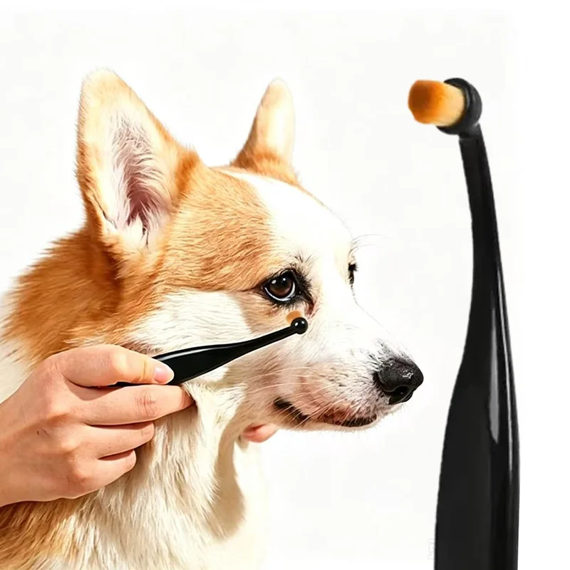

Pet Tear Stain Removal Brush, Tear Stain Powder Brush,Eye Gunk Cleaner with Soft Small Bristles, Grooming Brush for Dogs & Cats