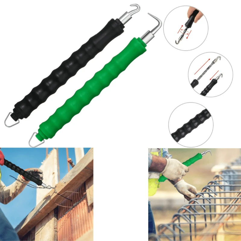1PC Random color Straight Hook/curved Hook Steel Bar Binding Hook Iron Wire Binding Artifact