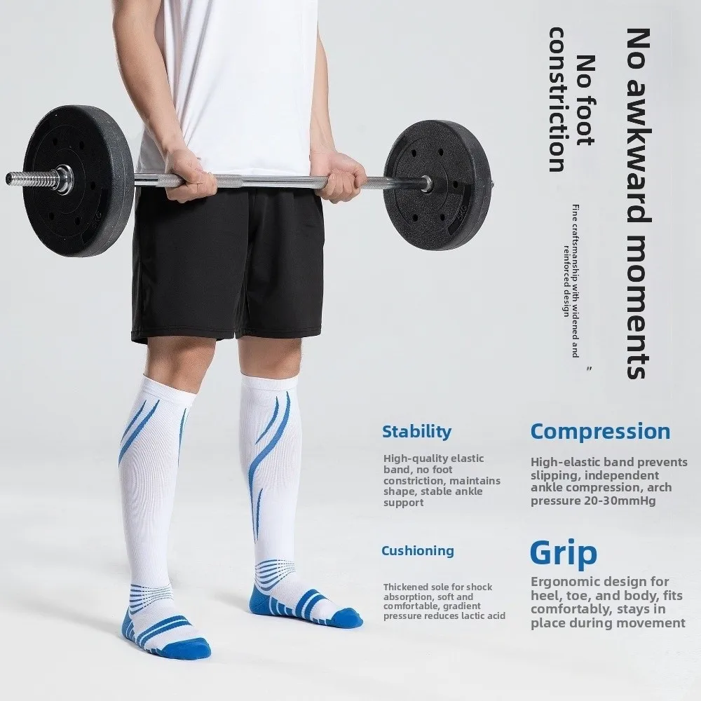 

1 Pair Breathable Sport Calf Compression Sock Knee High High Elasticity Fitness Long Leg Socks Comfortable Easy To Put On