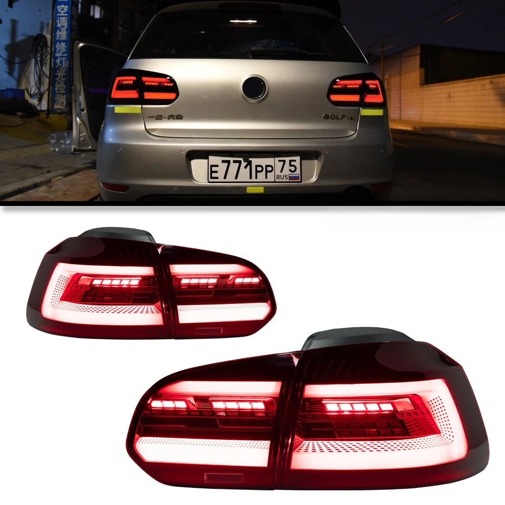 

Подходит для Volkswagen Golf 6 2009-2012 годов, модифицированные задние фонари в стиле Golf 8, светодиодные ходовые огни с эффектом бегущей воды.