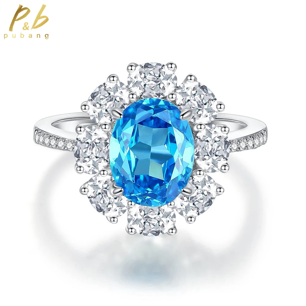 

PuBang Fine Jewelry Sparkling Diamond Ring 925 Sterling Silver 6 Color Gemstone Created Moissanite for Womenn Gift Drop Shipping