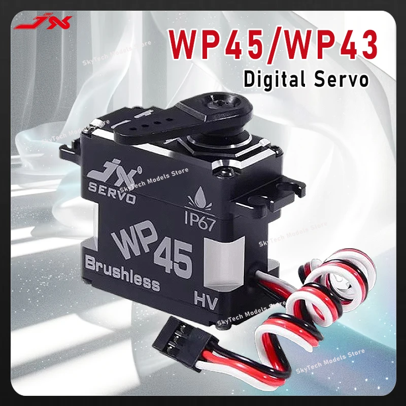JX Servo WP45 Waterproof Servo-45KG Torque, IP67 Rated, Brushless, Full Metal Gear, CNC Shell, for RC, Robotics & Industrial Use