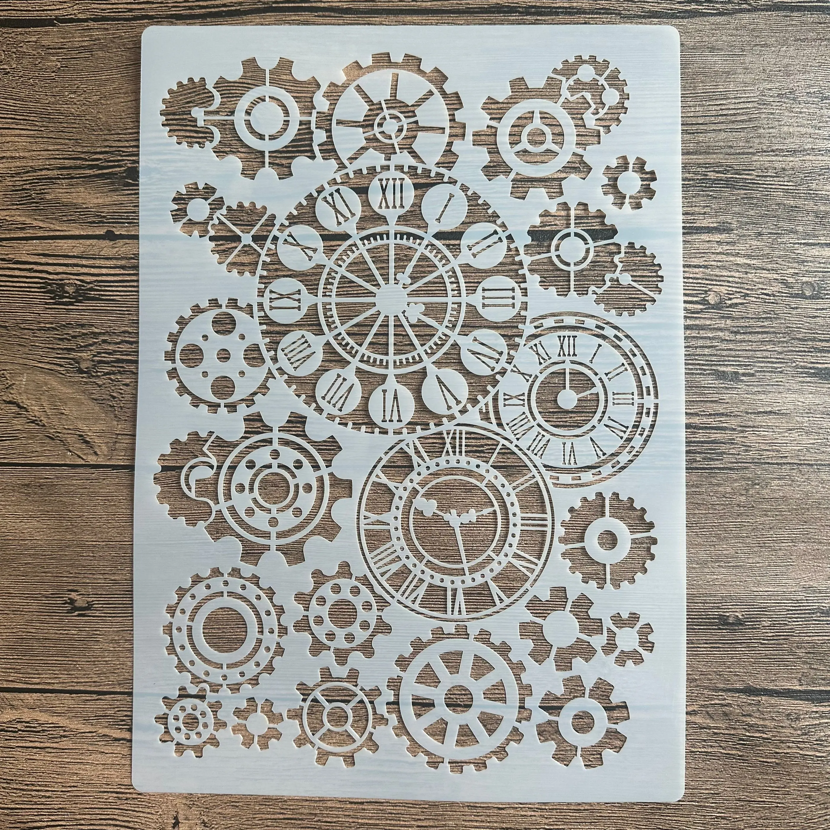 A4 29*21cm DIY szablony malowanie ścian księga gości kolorowanie tłoczenie Album papier dekoracyjny szablon kartek, zegar ścienny mechaniczny