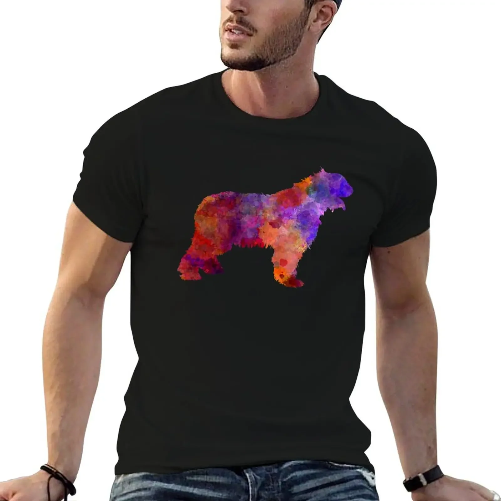 

Romanian Mioritic Shepherd Dog in watercolor T-Shirt graphic t shirts T-shirts man mens graphic t-shirts