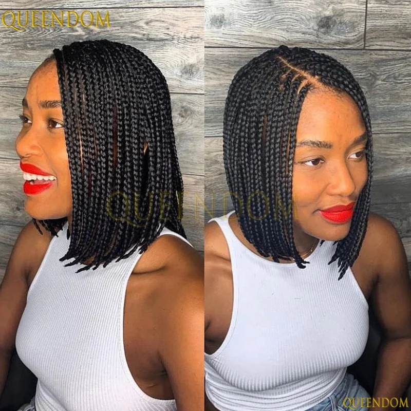 

Synthetic Wig Full Lace Front Wigs for Women 10" Cornrow Knotless Box Braiding HD Lace Wigs