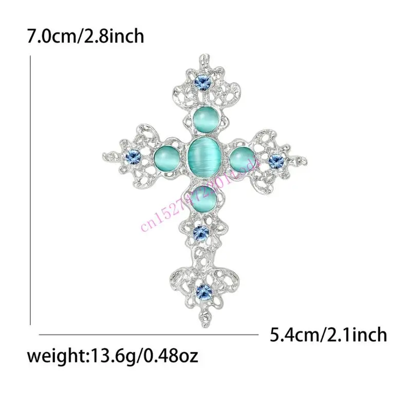 Statement Crossed Pin Sparkling Rhinestones Handmade Brooch Jewelry for Women Men Handmade Wedding Accessory M76B