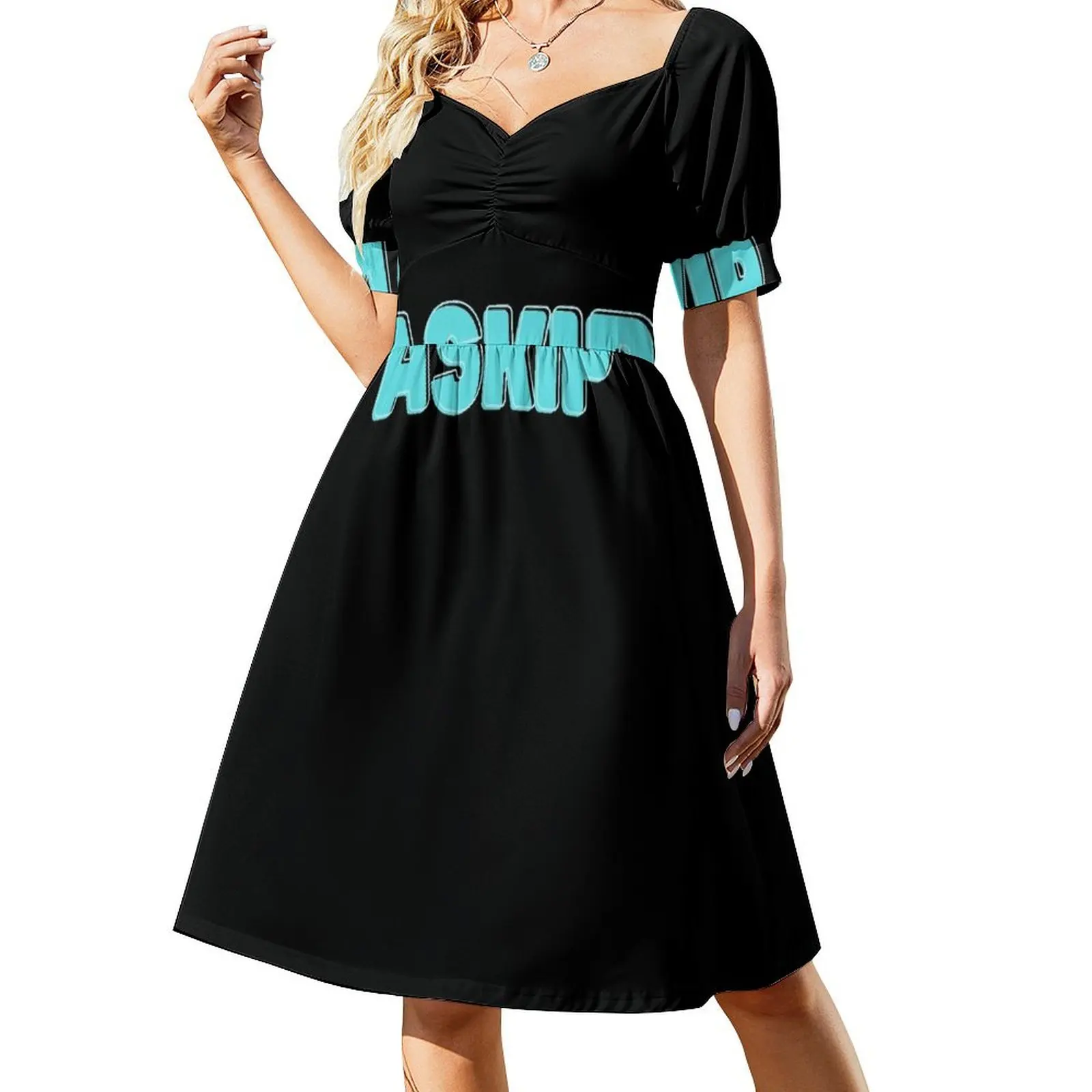 Askip humor funny expression tik tok Short-Sleeved Dress Aesthetic clothing Female clothing