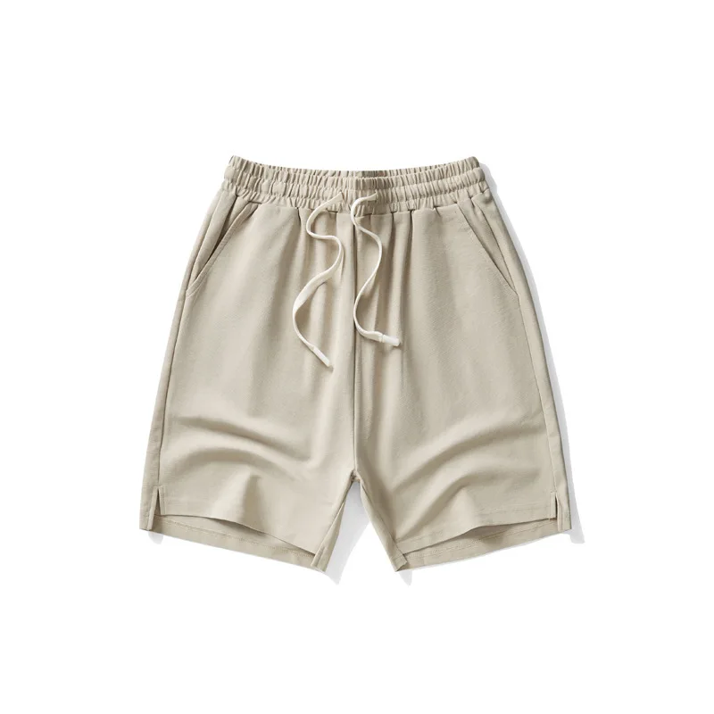 Japanese Style Summer New Fashion Men's Casual Trendy Solid Color Loose Knee Length Shorts Drawstring Breathable Shorts Female