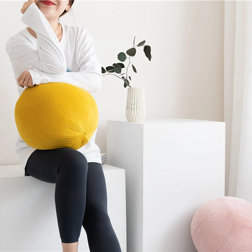 

Nordic Style Velvet Round Cushion Morning Ball Home Decorative Cushion Sofa Art Ball Room Salon Gallery Floor Pillow Futon