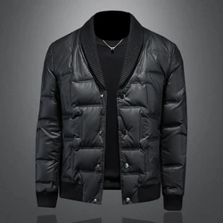 2024 Winter New Men's Knitted Collar Fashion Down Jacket High Quality Duck Down Duck Down Content 80%