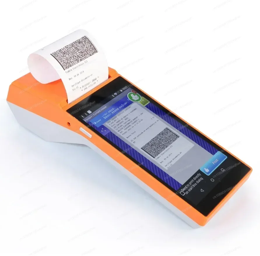 Android 8.1 All in One Industrial Barcode Scanner Terminal Handheld Android Rugged PDA with Printer and Barcode Scanner