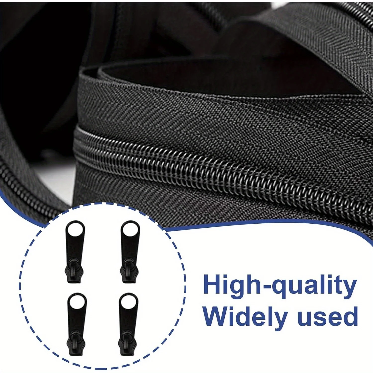 Black 6pcs Instant Zipper Universal Instant Fix Zipper Repair Kit Replacement Zip Slider Teeth Rescue New Design for DIY Sew image 4