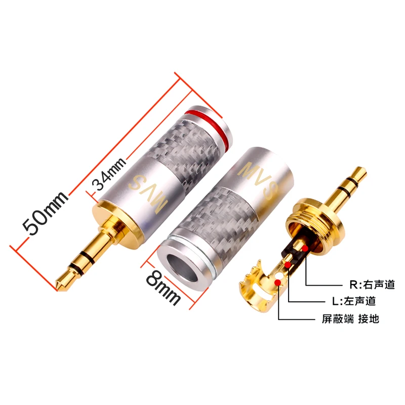 DIYLIVE Warcraft 3.5Mm Audio Plug DIY Penggemar Mobil AUX Headset Headphone 3.5MM Kecil Tiga-Core Stereo Plug