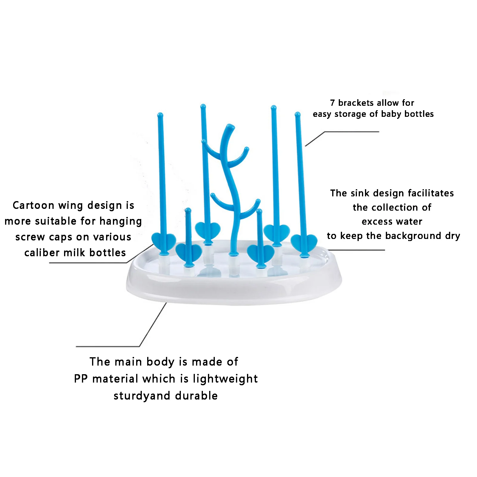 Soporte de biberón para bebé, estante con forma de árbol, soporte de limpieza, herramientas de alimentación para recién nacido, C66