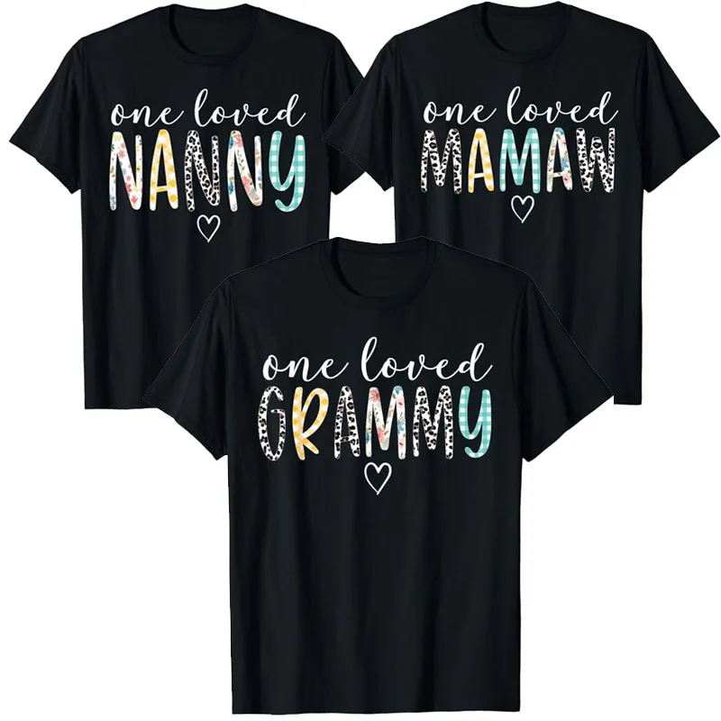 Nanny Gifts Women One Loved Nanny Mother's Day T-Shirt Women's Fashion One Loved Mamaw Tees Gifts Family Matching Grammy Outfit