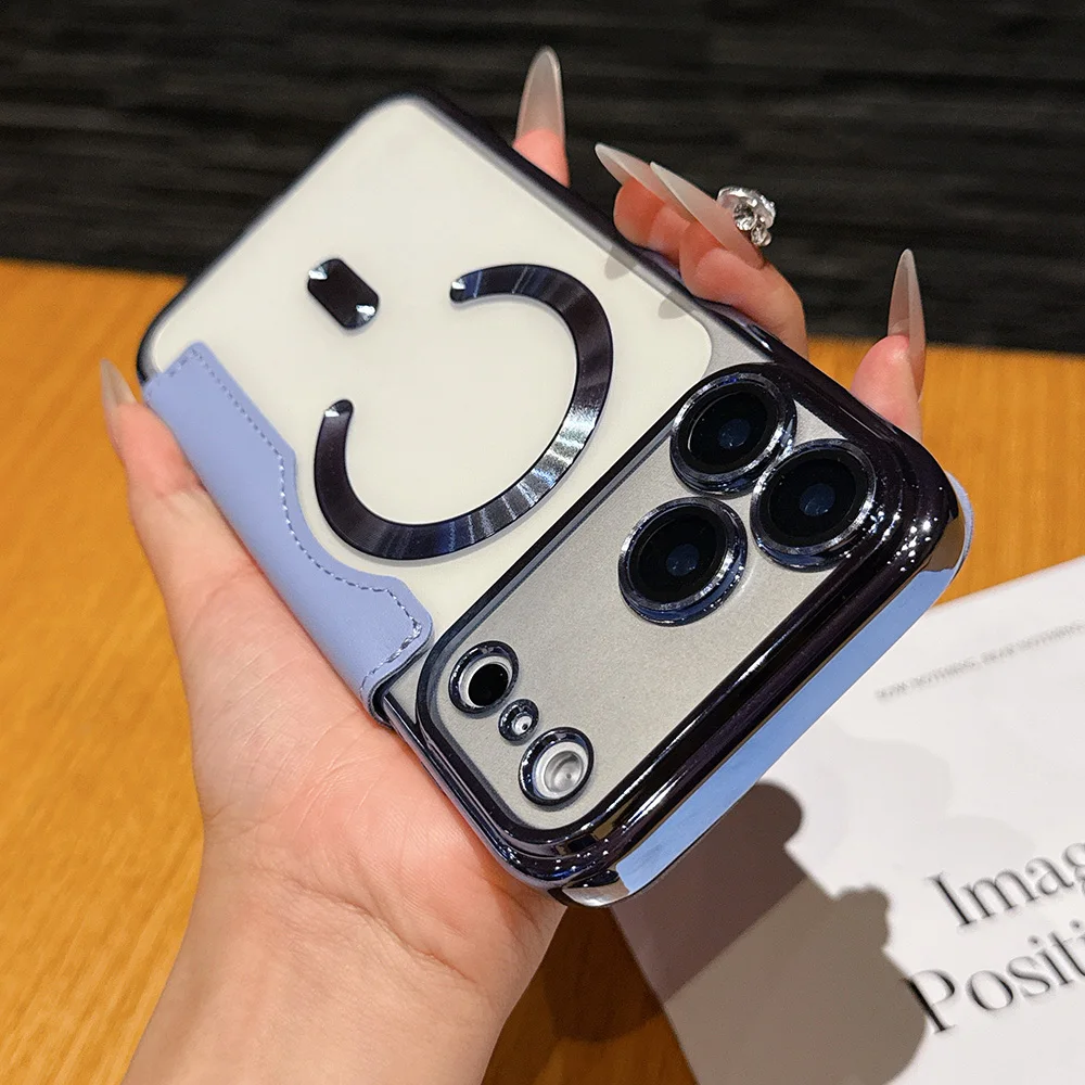 For iPhone 17 Pro Max Case Drop Proof PU Leather Case with Card Slot Magsafe Compatible Strong Magnetic Phone Protective Cover