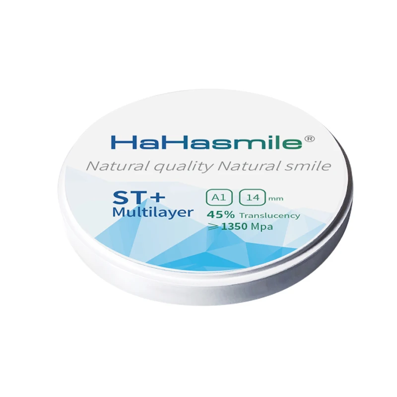 HaHasmile ST+ML 98MM A1 A2 A3 A3.5 A4 Zirkonoxid-Mehrschichtblock-Cad-Cam-Materialien Hochtransluzente Zirkonoxidscheiben