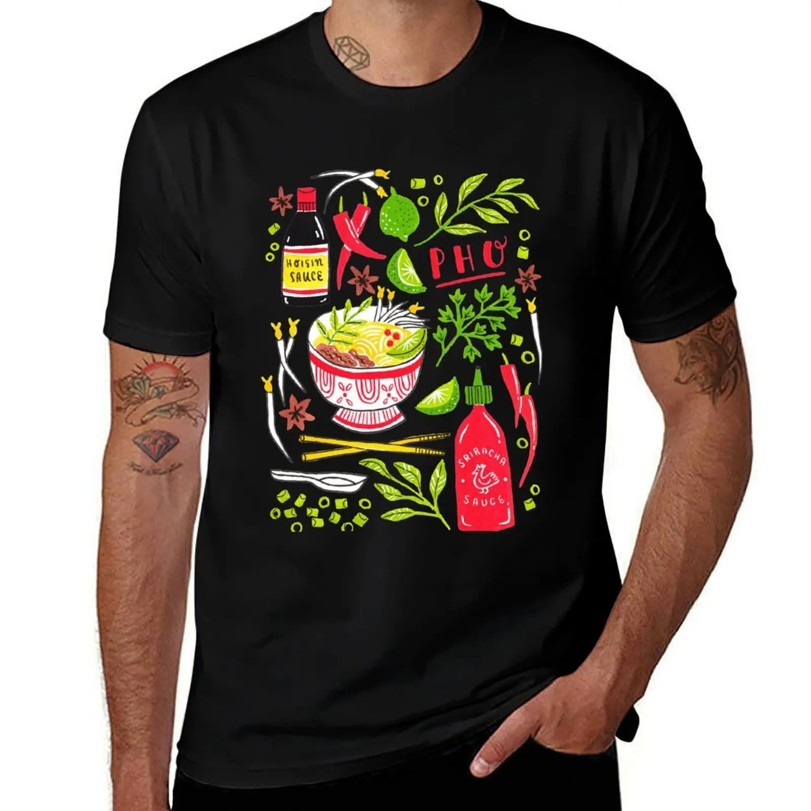 Vietnamese Pho Soup Sriracha T-Shirt, entspanntes, lässiges Kurzarm-T-Shirt