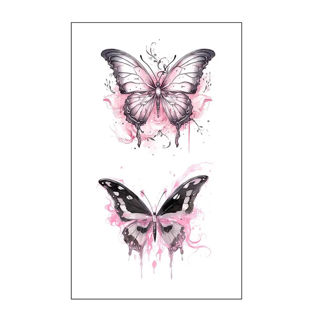 Dopamine Cute Bright Color Butterflies Waterproof Long Lasting Temporary Tattoos Kawaii  Style Simple Tattoo Stickers