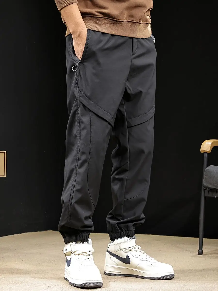 ملابس العمل الرجالية غير الرسمية السراويل ربيع الخريف فضفاضة تناسب السراويل الشباب الحضرية Sle المضادة للتجاعيد ألياف البوليستر السراويل الطويلة #4