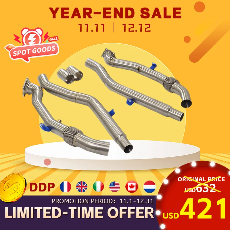 

11.11 HMD for Audi S6 S7 RS6 RS7 C7 4.0T Catless Downpipe Stainless Steel Performance Exhaust for car