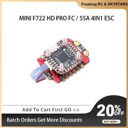 SKYSTARS F722FC &AM32 55A 4IN1 ESC MINI 20×20 Stack 3-6S Baro Built-in OSD Full Color LED Support DJI RC FPV Racing Drone