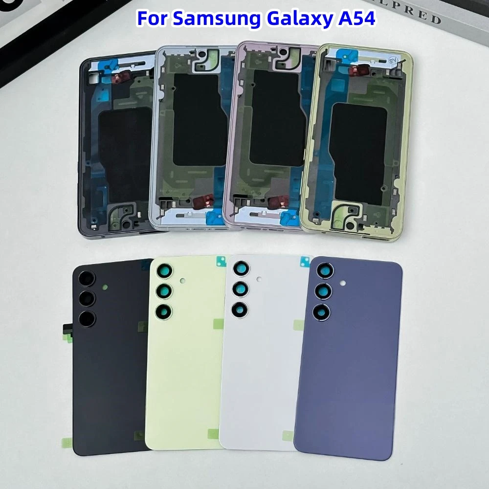 

Подходит для Samsung Galaxy A54, задняя крышка батарейного отсека с наклейкой на объектив камеры